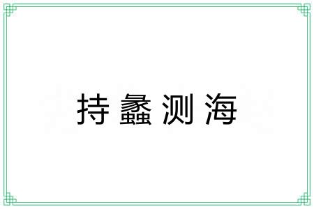 持蠡测海