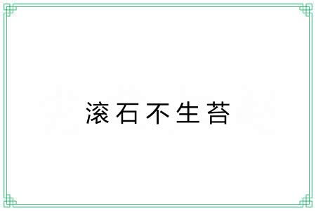 滚石不生苔