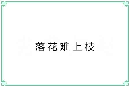 落花难上枝