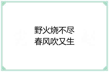 野火烧不尽春风吹又生
